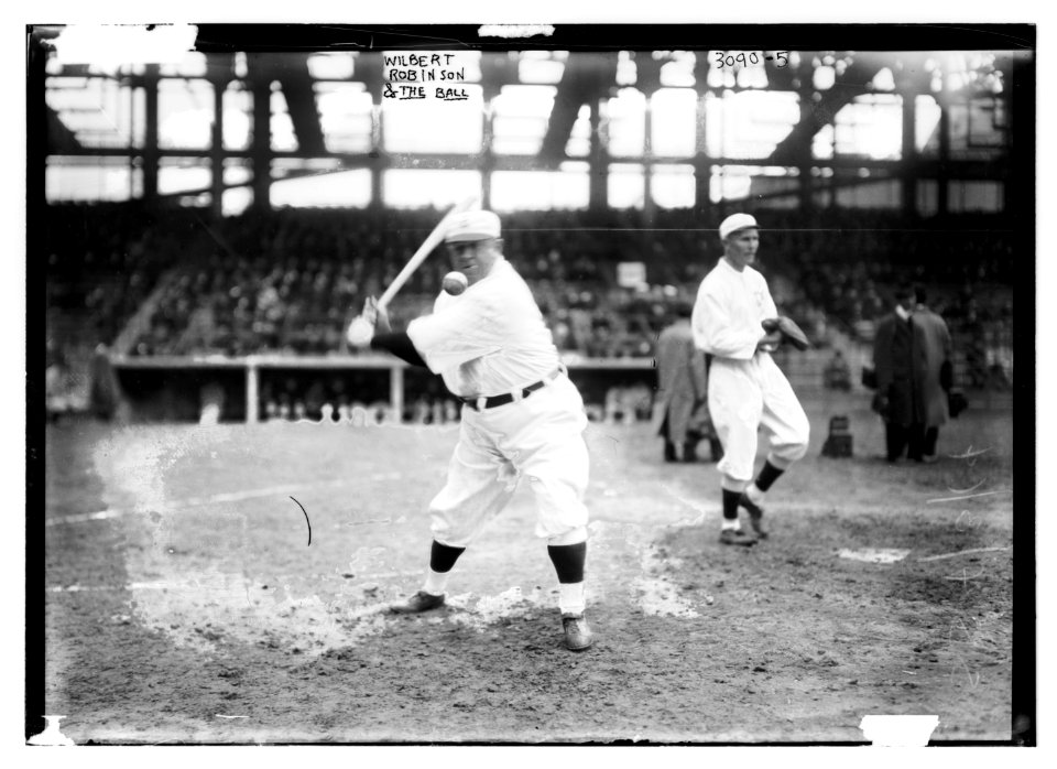 Wilbert Robinson, manager, hitting, and Bill Fischer catching, Brooklyn NL (baseball) LCCN2014696202