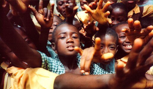 Africa hands group of children