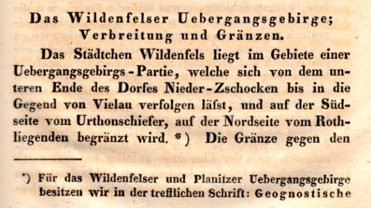 Wildenfelser Uebergangsgebirge, Cotta 1838, 293