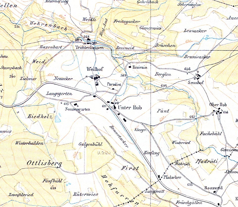 Wildkarte Berg 1848