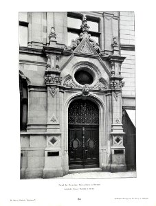 Wilhelm Kick, Einfache Neubauten, Stuttgart 1890, Portal der Deutschen Nationalbank in Bremen, Architekt Baurat Martens in Berlin