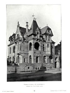 Wilhelm Kick, Einfache Neubauten, Stuttgart 1890, Wohnhaus in Frankfurt a.M., Windmühlstraße 11, Architekt Hrch. Theod. Schmidt aus Frankfurt a.M.