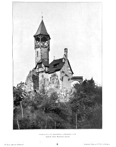 Wilhelm Kick, Einfache Neubauten, Stuttgart 1890, Grottenausbau mit Aussichtsturm in Bensheim a.d.B., Architekt Hrch. Metzendorf aus Bensheim