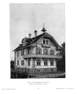 Wilhelm Kick, Einfache Neubauten, Stuttgart 1890, Villa auf der Prinz-Ludwigshöhe bei München, Architekt Baumeister Hilgert in München photo