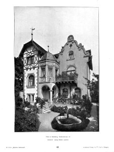Wilhelm Kick, Einfache Neubauten, Stuttgart 1890, Villa in Nürnberg, Rollnerstraße 72, Architekt Georg Richter aus Nürnberg