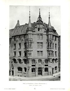 Wilhelm Kick, Einfache Neubauten, Stuttgart 1890, Wohn- und Geschäftshaus in Stuttgart, Charlottenstraße 33, Architekt Karl Hengerer aus Stuttgart
