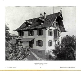 Wilhelm Kick, Einfache Neubauten, Stuttgart 1890, Wohnhaus in Hottingen bei Zürich, Architekt J.Gros, Hottingen