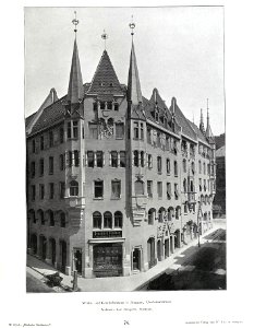 Wilhelm Kick, Einfache Neubauten, Stuttgart 1890, Wohn- und Geschäftshäuser in Stuttgart, Charlottenstraße, Architekt Karl Hengerer aus Stuttgart