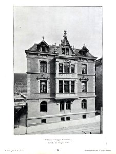 Wilhelm Kick, Einfache Neubauten, Stuttgart 1890, Wohnhaus in Stuttgart, Arminstraße 5, Architekt Carl Hengerer aus Stuttgart