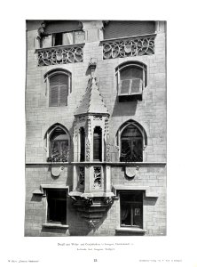 Wilhelm Kick, Einfache Neubauten, Stuttgart 1890, Wohn- und Geschäftshaus in Stuttgart, Charlottenstraße 31, Detail, Architekt Karl Hengerer aus Stuttgart