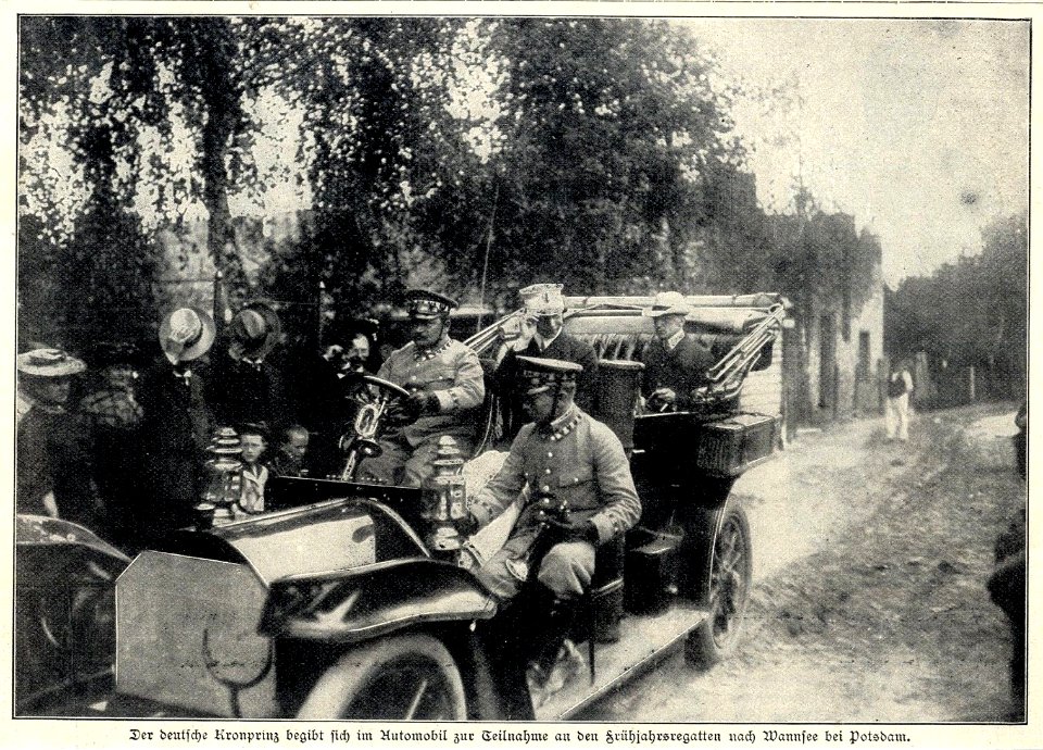 Wilhelm Kronprinz unterwegs zum Wannsee, 1906