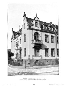 Wilhelm Kick, Einfache Neubauten, Stuttgart 1890, Wohnhaus in Frankfurt am Main, Wiesenhüttenstraße 15, Architekt Hänle, bei Ph. Holzmann & Comp., Baugeschäft in Frankfurt am Main
