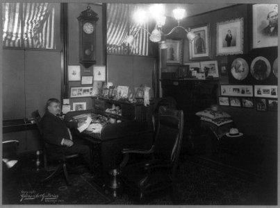 William Allan Pinkerton, 1846-1923, full-length portrait, seated, at desk in office LCCN2005689348 photo