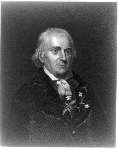 William Bartram, botanist. Bust portrait with sprig of fragrant jasmine tucked into his jacket below his cravat LCCN2005685670
