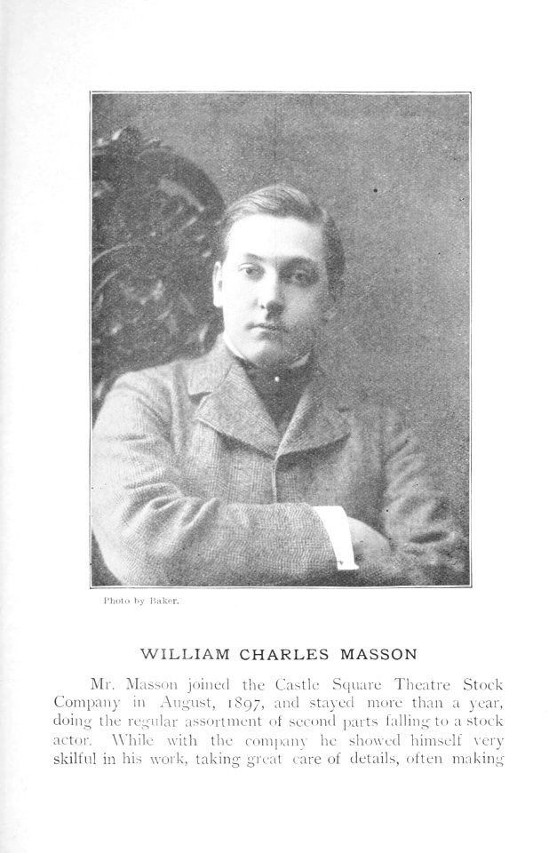 William Charles Masson, stage actor