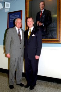 William Cohen during a ceremony to unveil his official portrait