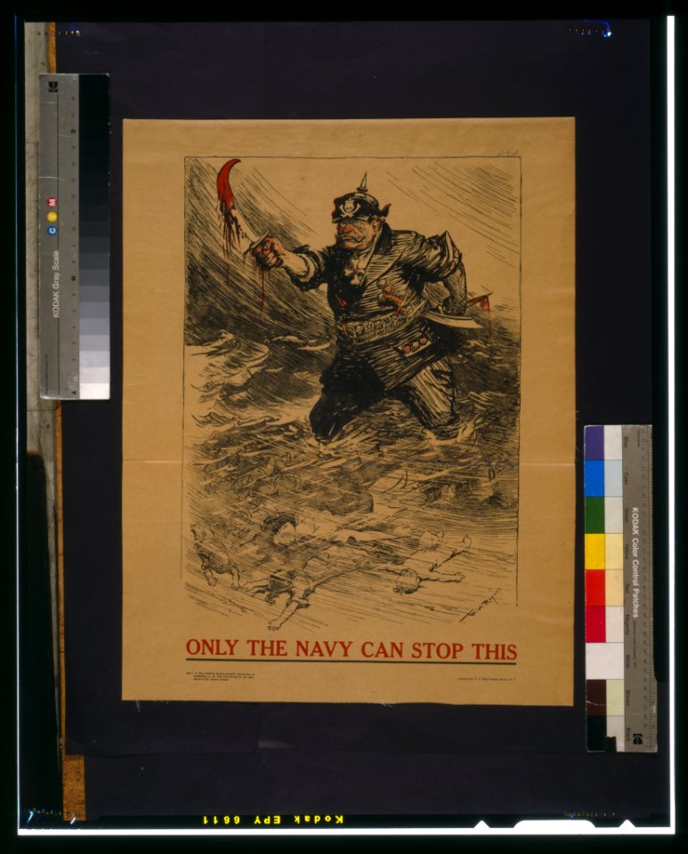 William Allen Rogers - Only the Navy Can Stop This (WWI U.S. Navy recruitment poster) original