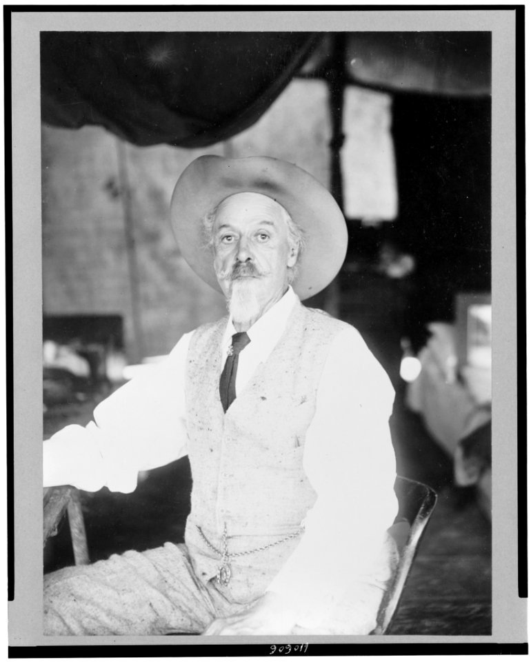 William Frederick Cody, three-quarter length portrait, seated, facing front LCCN94503118