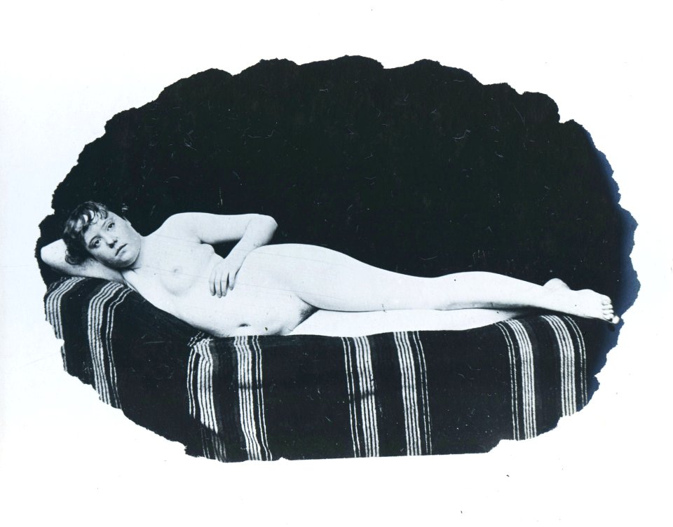 William Goldman, untitled (prostitute in brothel, lying on bed 1), 1892-1900, vintage gelatin silver print