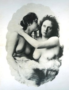 William Goldman, untitled (two prostitutes in brothel), 1892-1900, vintage gelatin silver print, 10.8 x 7.6 cm