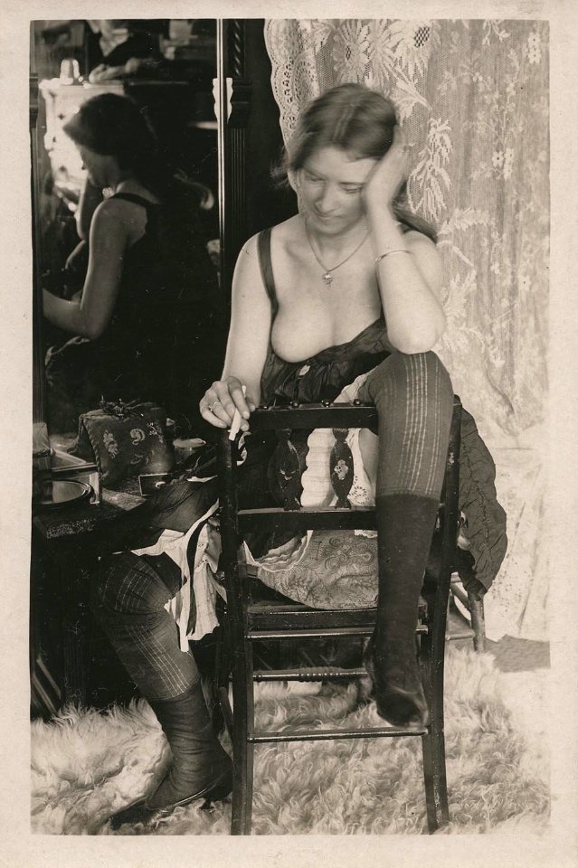 William Goldman, untitled (prostitute in brothel, sitting on chair), 1892-1900, vintage gelatin silver print
