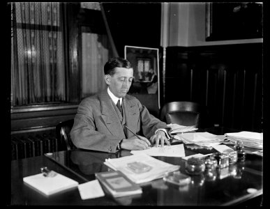 William Harrison Hays at desk LCCN2016890954