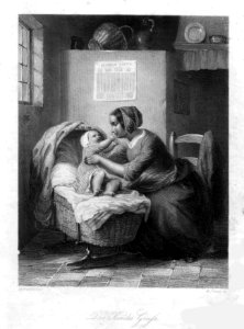 William French (1815-1898), Des Kindes Gruß, Stahlstich nach De Bruycker, D2295