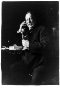 William Howard Taft, three-quarter-length portrait, seated facing left, on telephone) - copyright by Harris & Ewing LCCN91787251