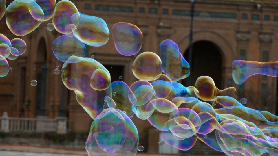 Spring make soap bubbles architecture photo