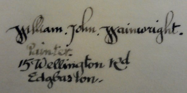 William John Wainwright autograph