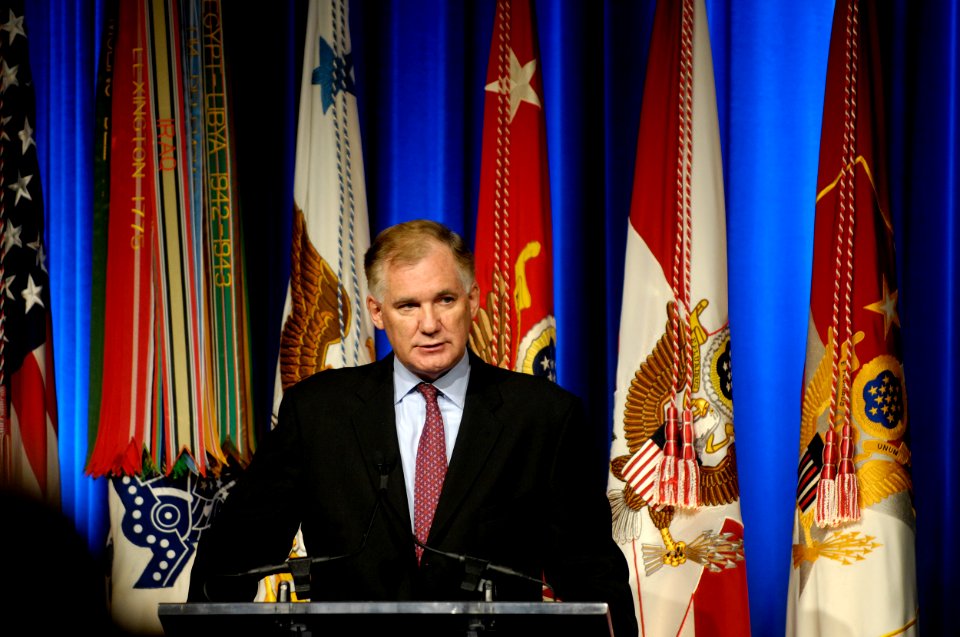 William J. Lynn at a Medal of Honor ceremony for Jared C. Monti at the Pentagon, Sept. 18, 2009