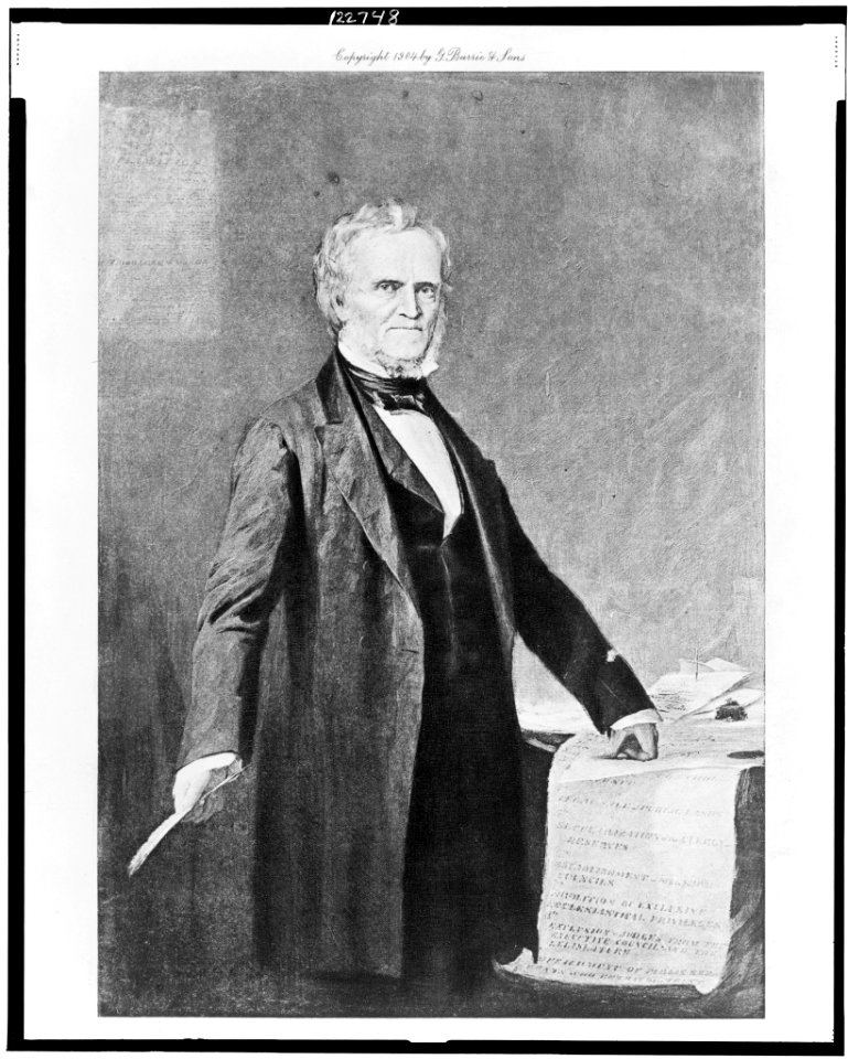 William Lyon Mackenzie, three-quarter length portrait, standing, facing slightly right, with left hand on papers LCCN99401091