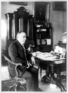 William McKinley, full-length portrait, seated at desk, facing right, June 7, 1898 LCCN89709926 photo