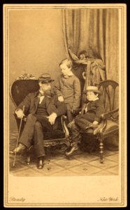 Willie and Tad Lincoln, sons of President Abraham Lincoln, with their cousin Lockwood Todd) - Brady LCCN2008680398