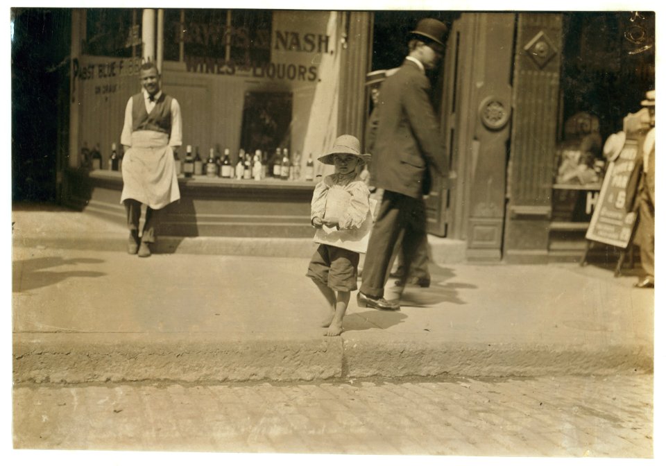 Willie Hutchinson, a six year old newsie in Richmond, Va. Many very small newsboys sell here, some in the evening. LOC nclc.03723