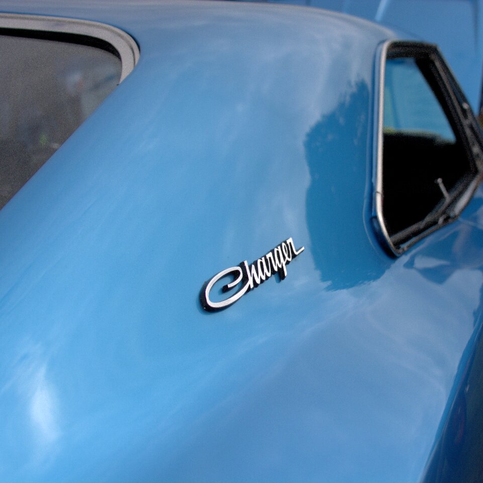 Blue insignia retro