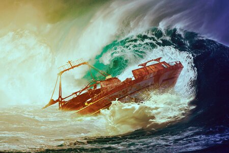Water ship wreck photo