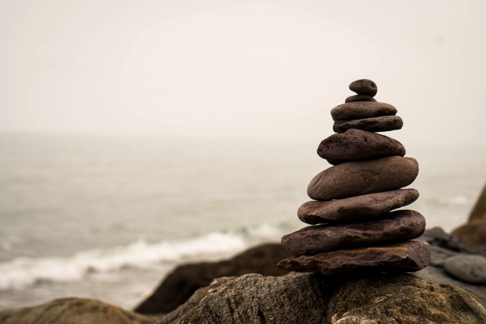 Meditation beach stacked