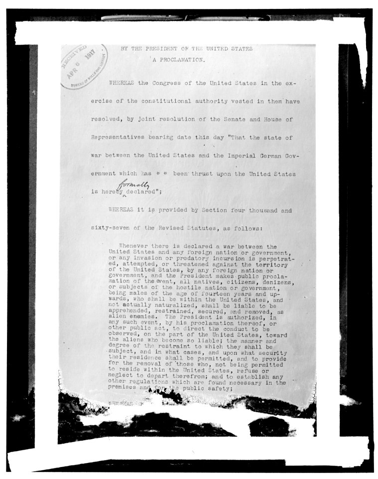 Wilson's War Proclamation LOC hec.13647