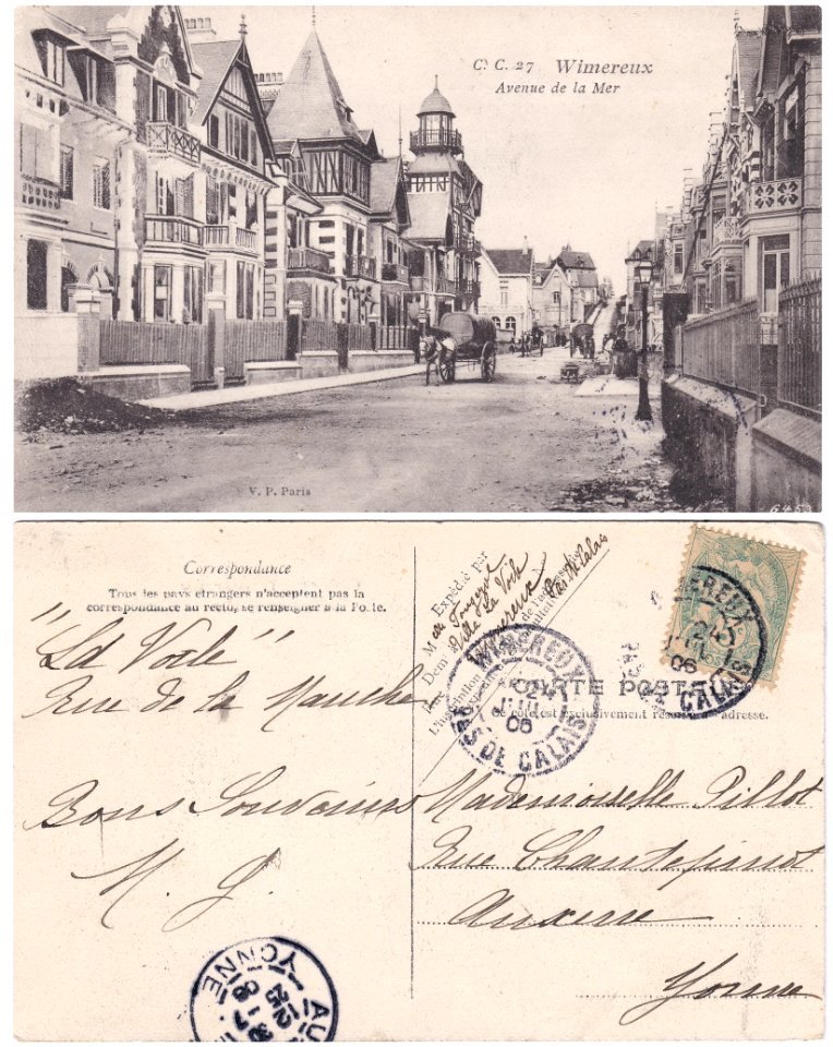 Wimereux, Avenue de la Mer (recto-verso)