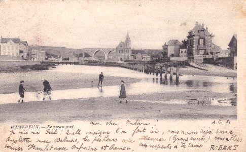 WIMEREUX Le Vieux Port, lettre d'artiste 1903 (2)