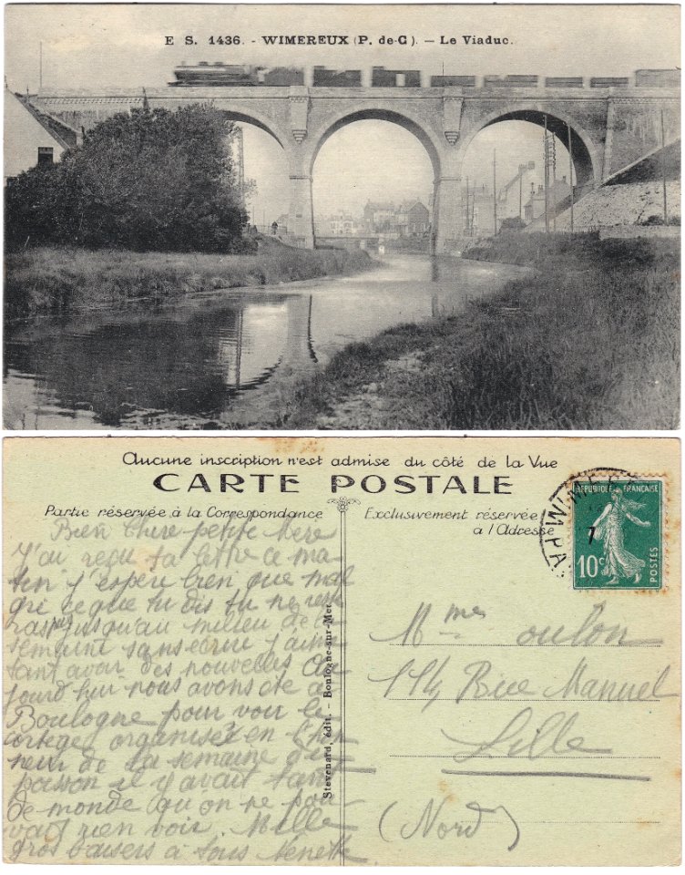 Wimereux (P. de-C) — Le Viaduc (P.de C) verso recto