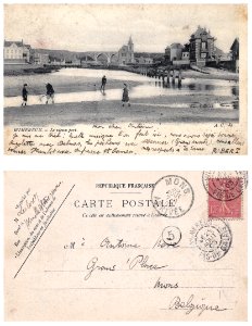 WIMEREUX Le Vieux Port, lettre d'artiste 1903