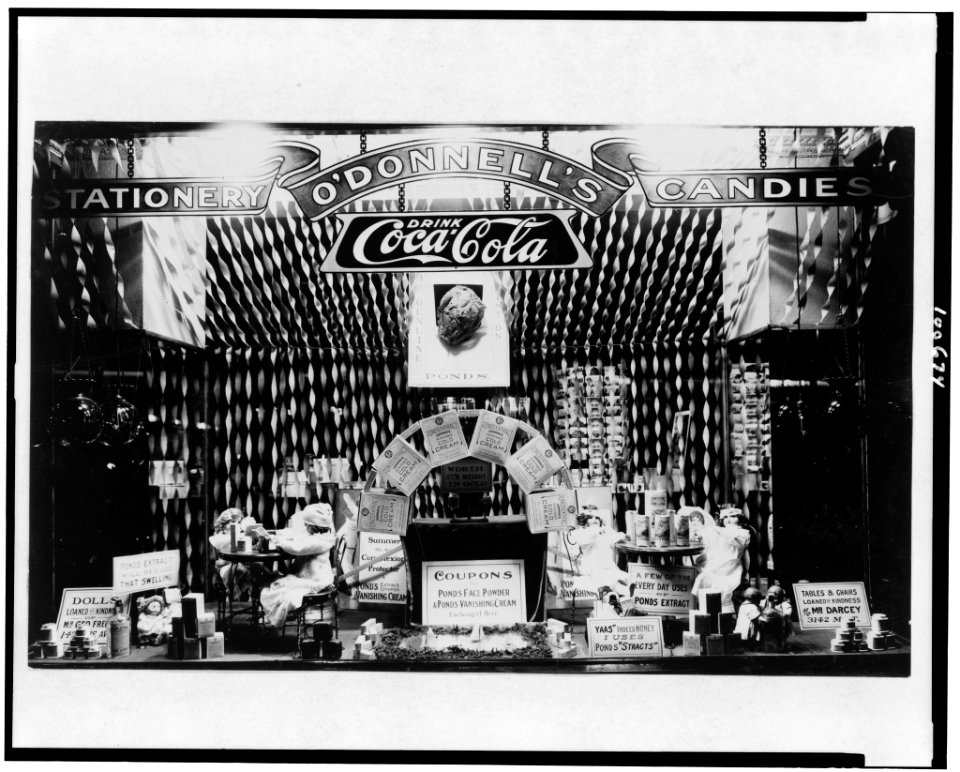 Window display featuring Pond's Extract products in O'Donnell's drugstore, probably in Washington, D.C. LCCN90713474