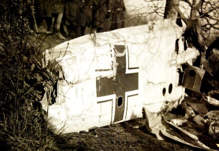 Wing of crashed German plane brought down by French aviators, WWII (33789765261)