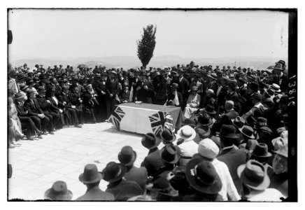 Winston Churchill speaking at tree planting ceremony on the site of Hebrew University, Mount Scopus, Jerusalem, Mar. 28th, 1921 LOC matpc.04698