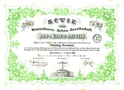 Winterthurer AG Bad-& Wasch-Anstalt 1863 photo