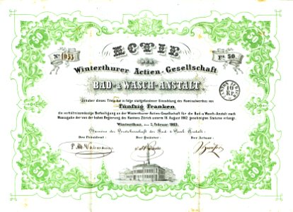 Winterthurer AG Bad-& Wasch-Anstalt 1863