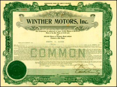 Winther Motors 1921 photo