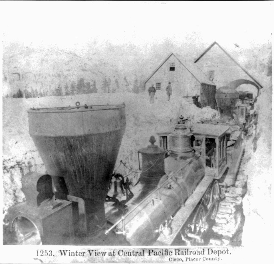Winter view at Central Pacific Railroad Depot, Cisco, Placer County LCCN2002722026